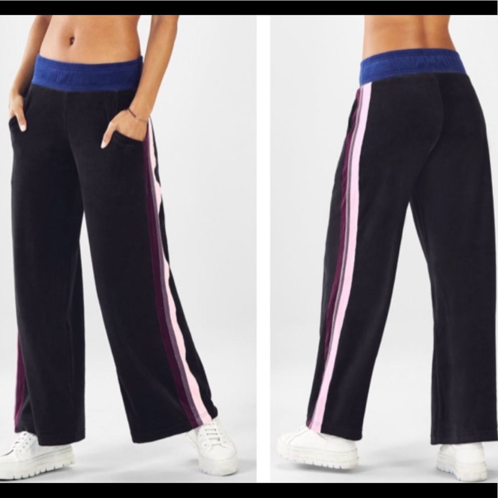 Women's Fabletics Edith Wide Leg Velour Track Pants